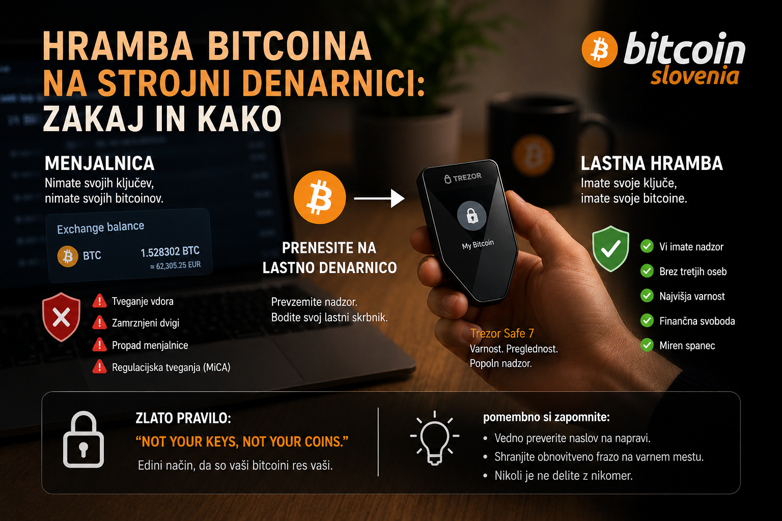 Hramba bitcoina na strojni denarnici: zakaj in kako